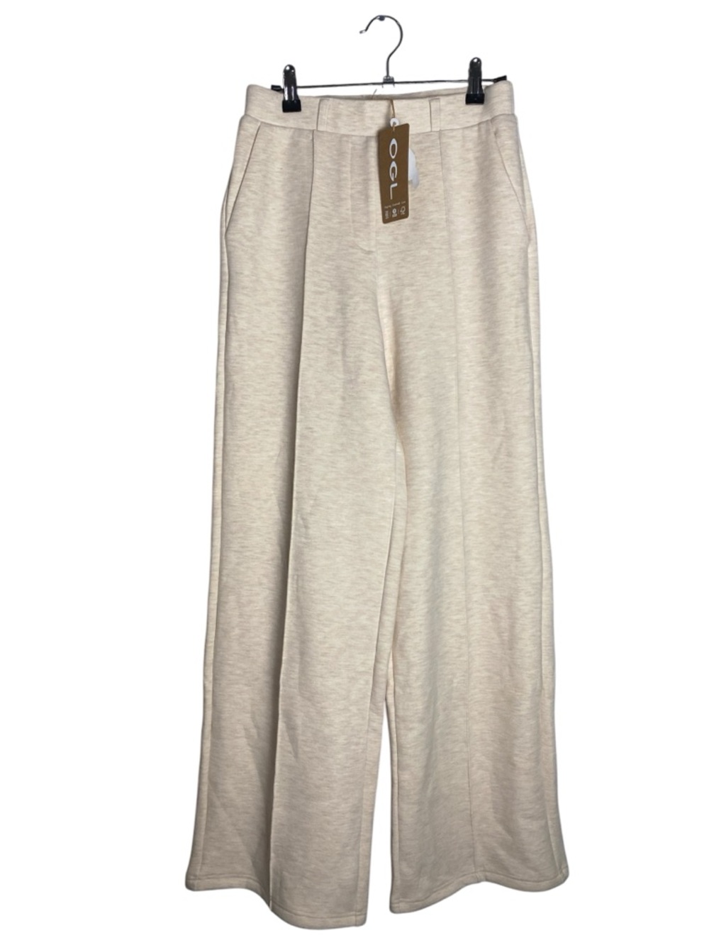 OGL Heather Beige FuzzLuxe High Waisted Straight Leg Pull On Pant